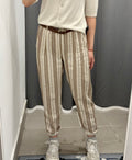 Pantaloni balloon a righe con cinta FGD MODA