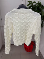 Maglione crop tinta unita con intreccio FGD MODA