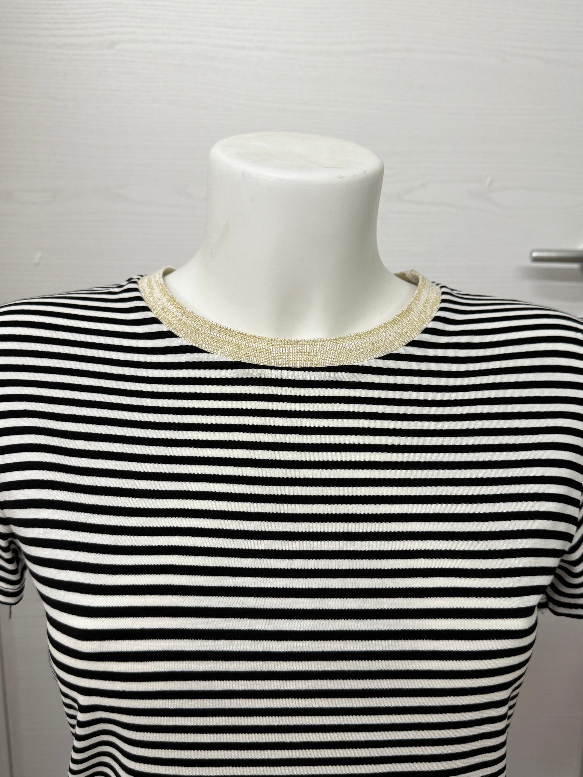 Maglietta a righe con colletto lurex FGD MODA