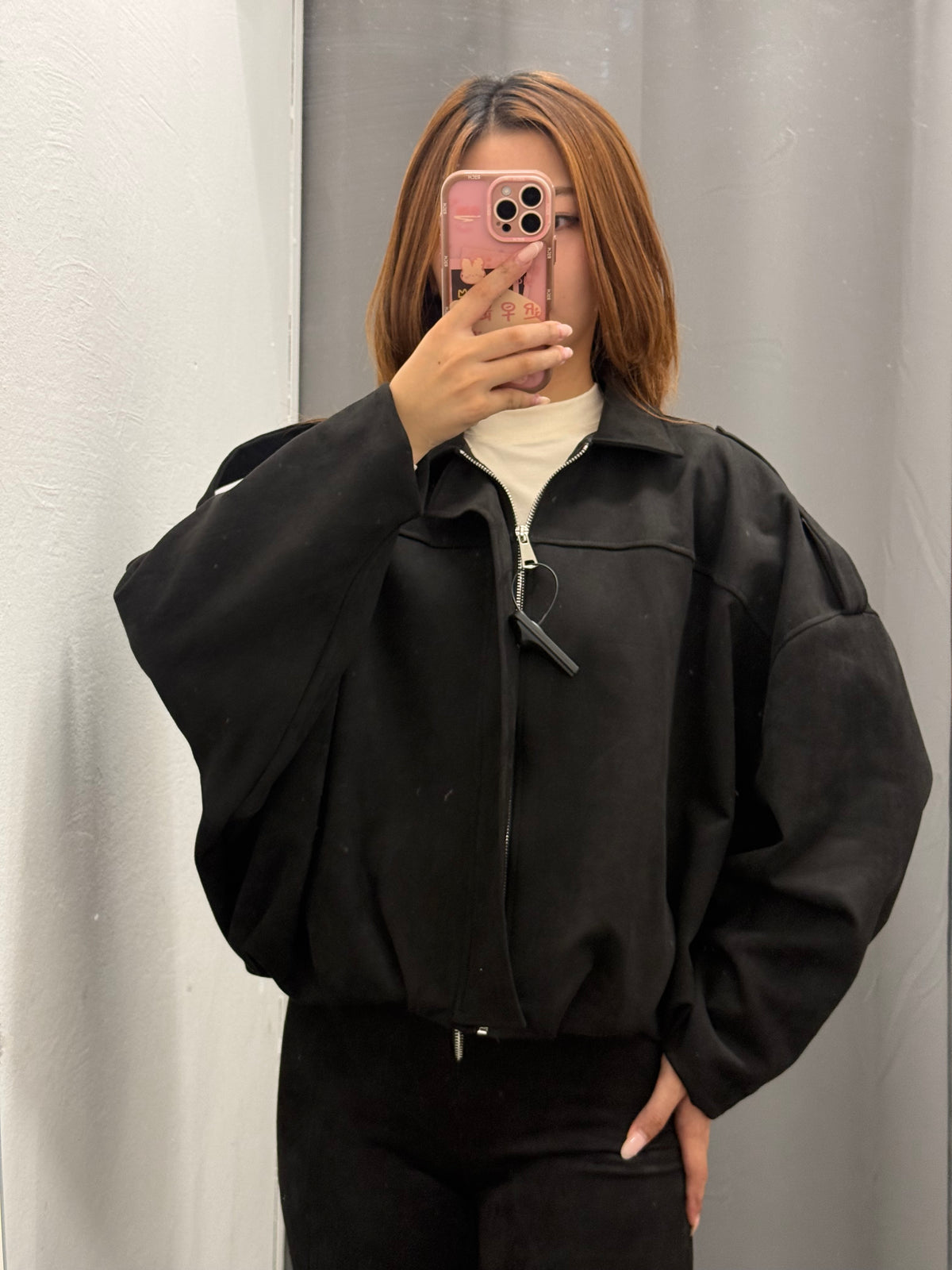 Giacca bomber in camoscio foderato all’interno FGD MODA
