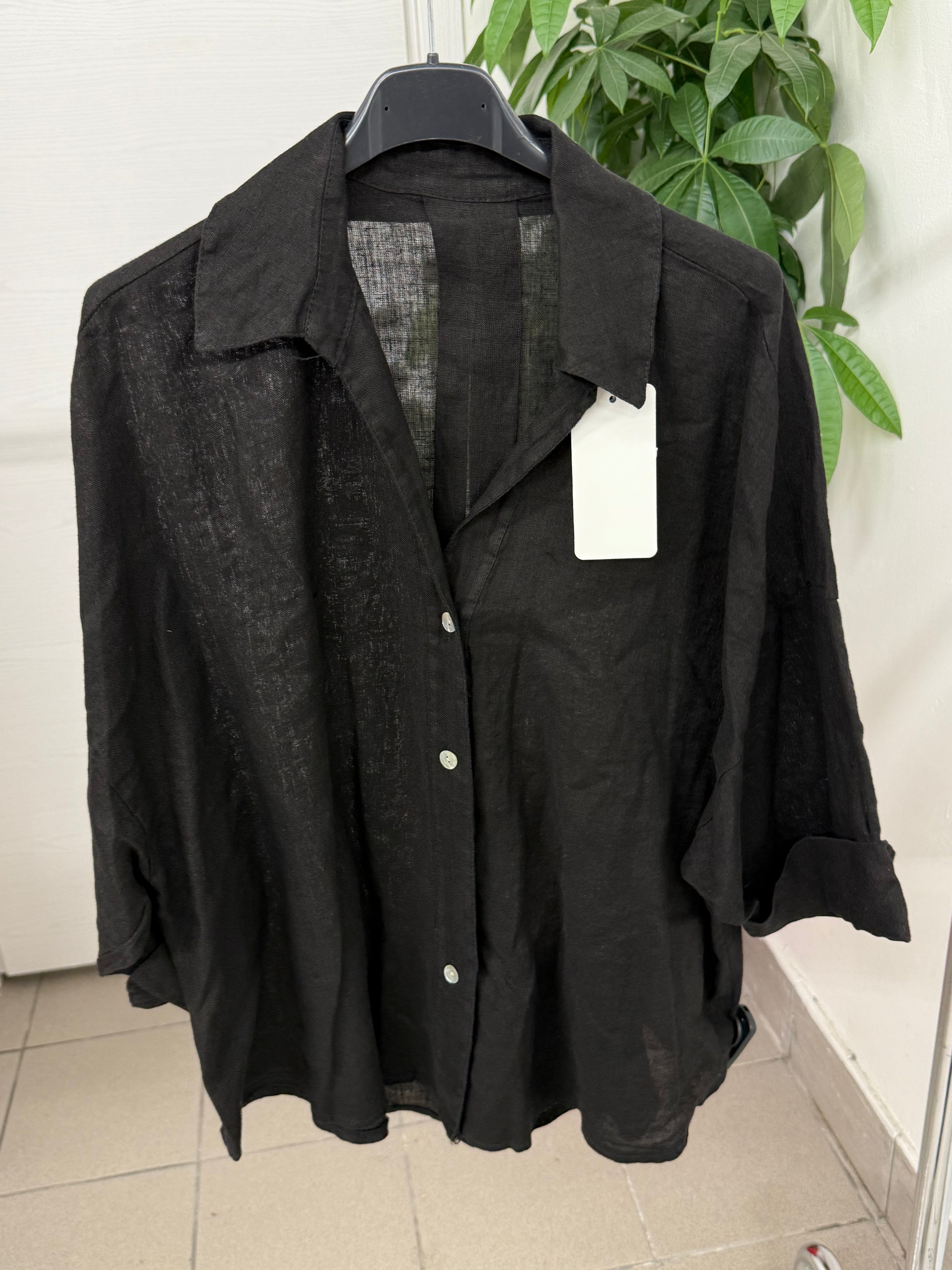 Camicia 100% lino con manica 3/4 FGD MODA
