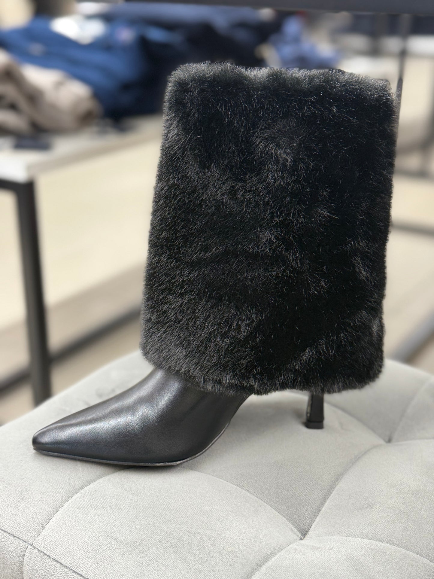 Stivali con pelliccia tacco 5cm FGD MODA