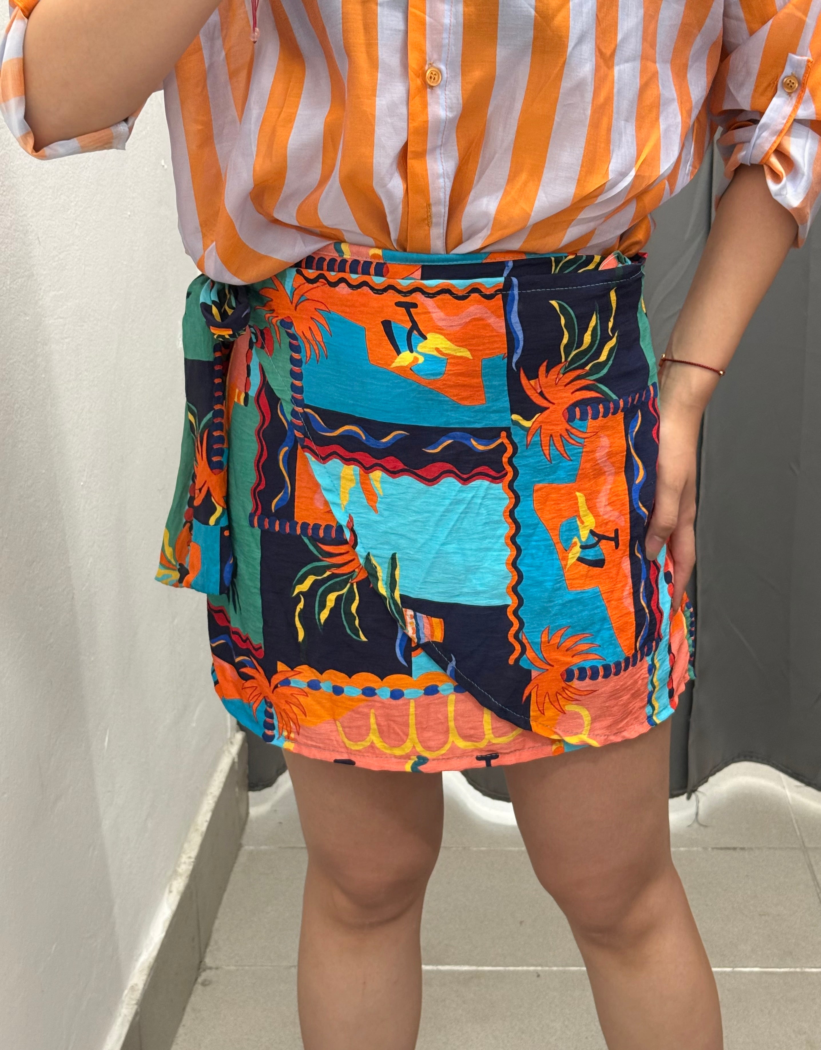 Gonna Pareo 100% Viscosa a Fantasia FGD MODA