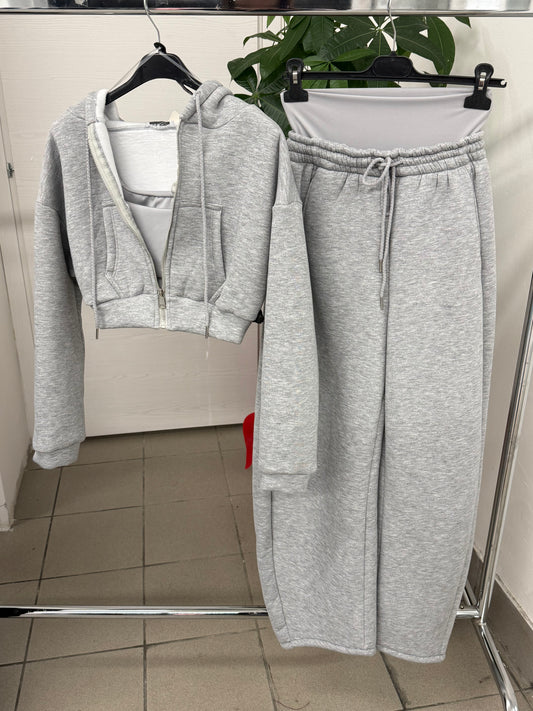 Set coordinato 3 pezzi felpato Maglietta, Felpa e Pantaloni balloon