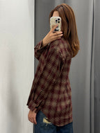 Camicia Over Fit Scozzese Brillantinata Con Taschino FGD MODA