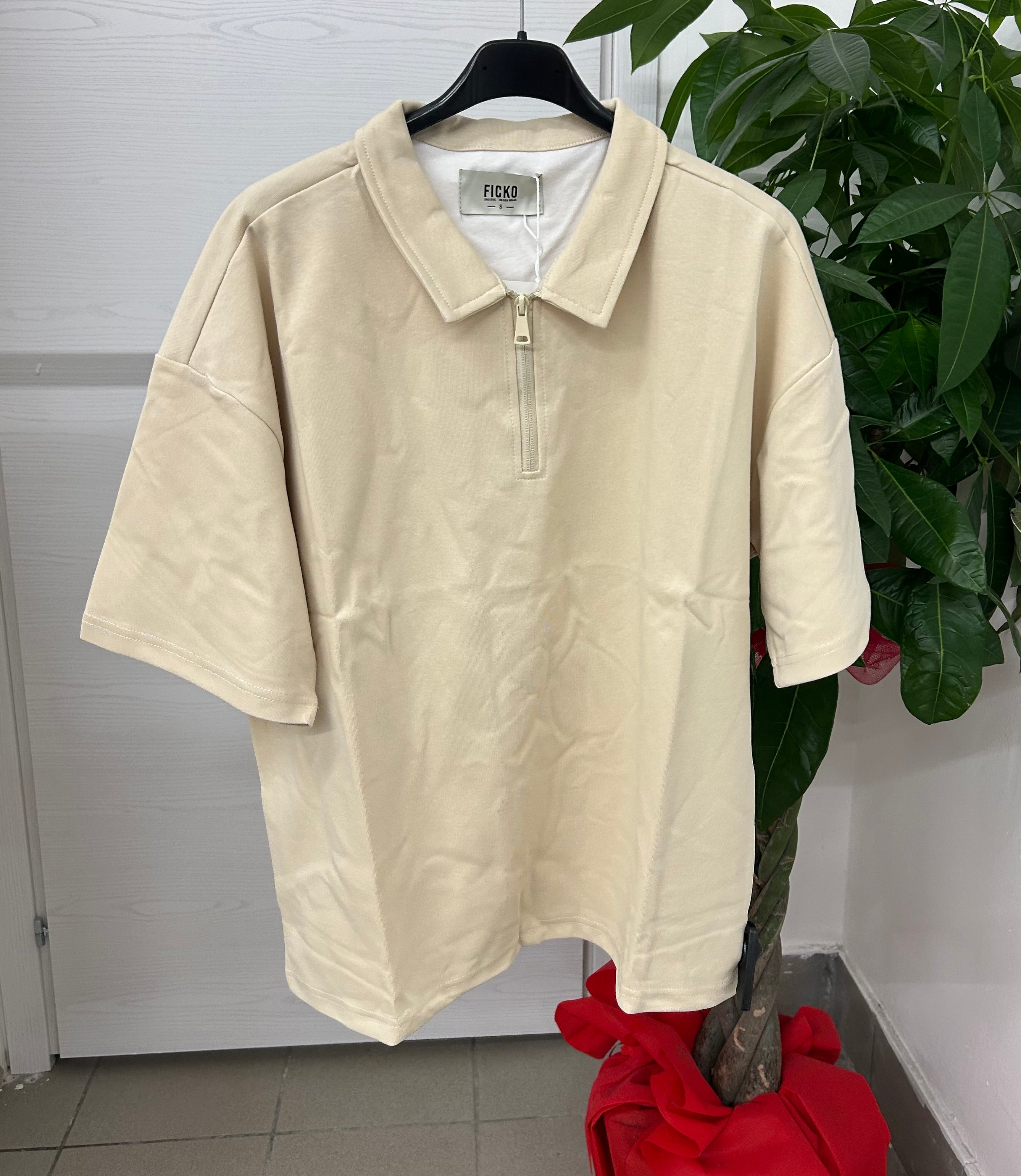 Maglietta con colletto e zip FICKO FGD MODA
