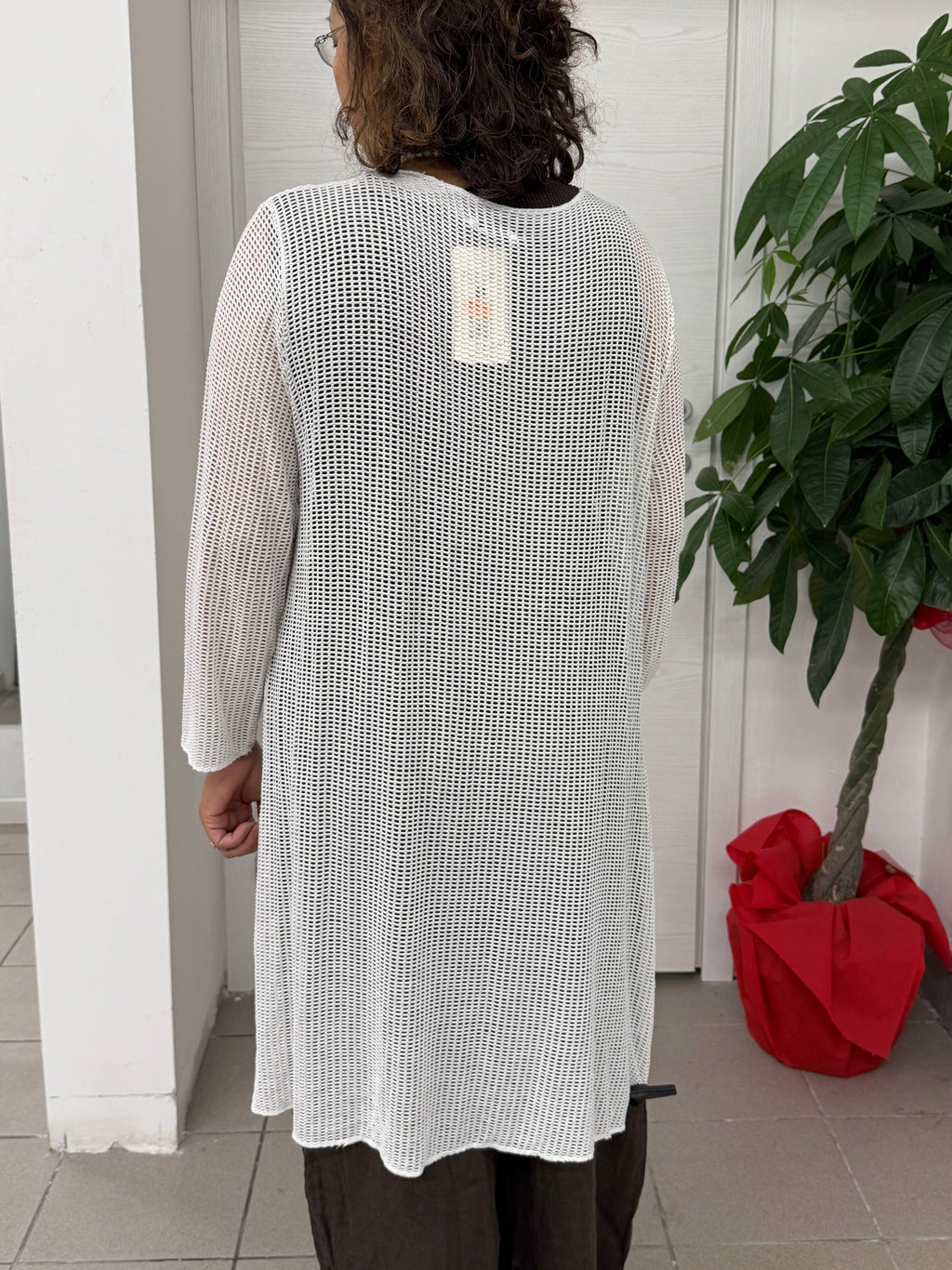 Cardigan lungo forato con lurex FGD MODA