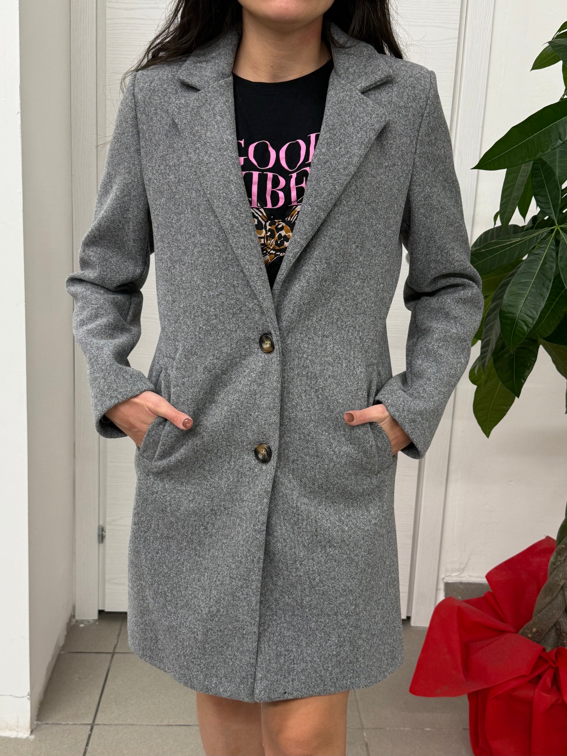 Cappotto lungo tinta unita FGD MODA