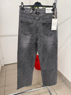 Jeans a palazzo con brillantini fino taglia 56