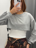 Felpa Crop Misto Canotta FGD MODA
