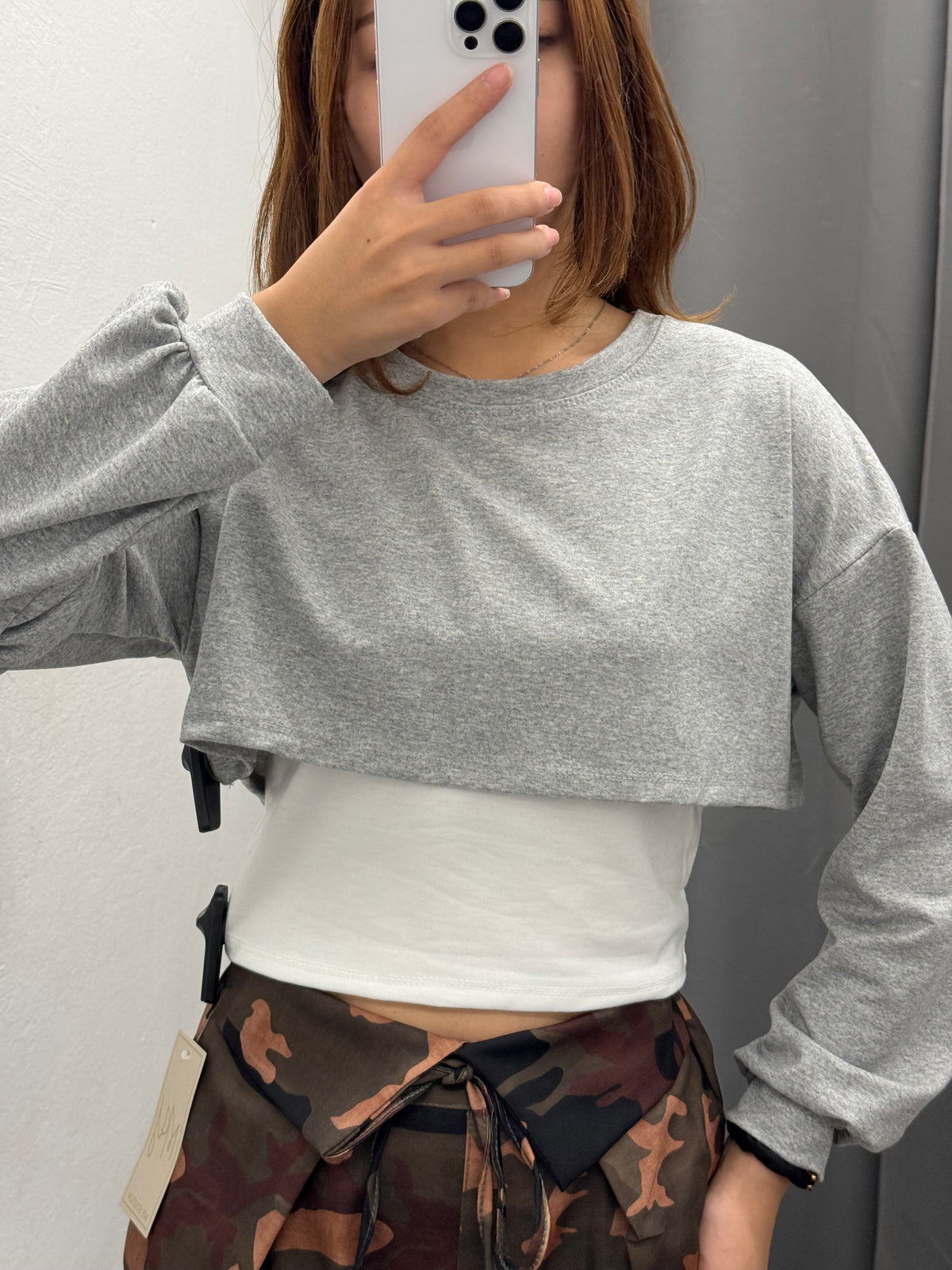 Felpa Crop Misto Canotta FGD MODA