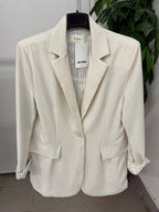 Giacca blazer con fodera a righe all’interno con spalline imbottite FGD MODA