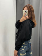 Felpa Crop Over Fit Con Cappuccio E Coulisse FGD MODA
