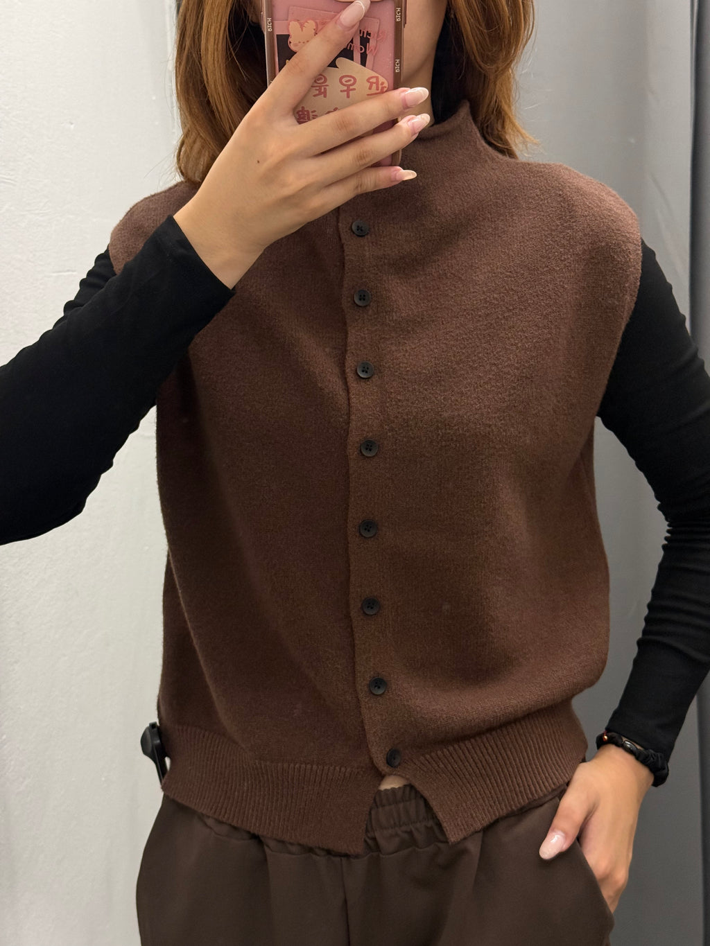 Gilet Con Colletto Arricciato Con Bottoni FGD MODA