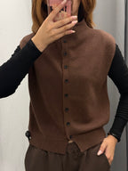 Gilet Con Colletto Arricciato Con Bottoni FGD MODA