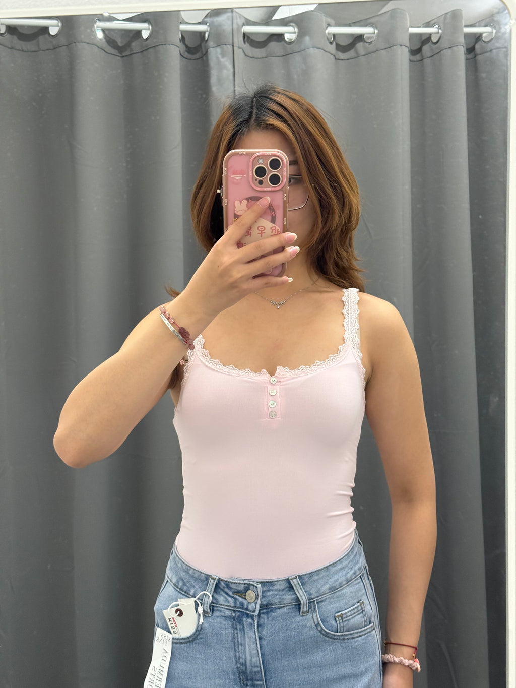Canotta in Lycra con Spalline in Pizzo FGD MODA