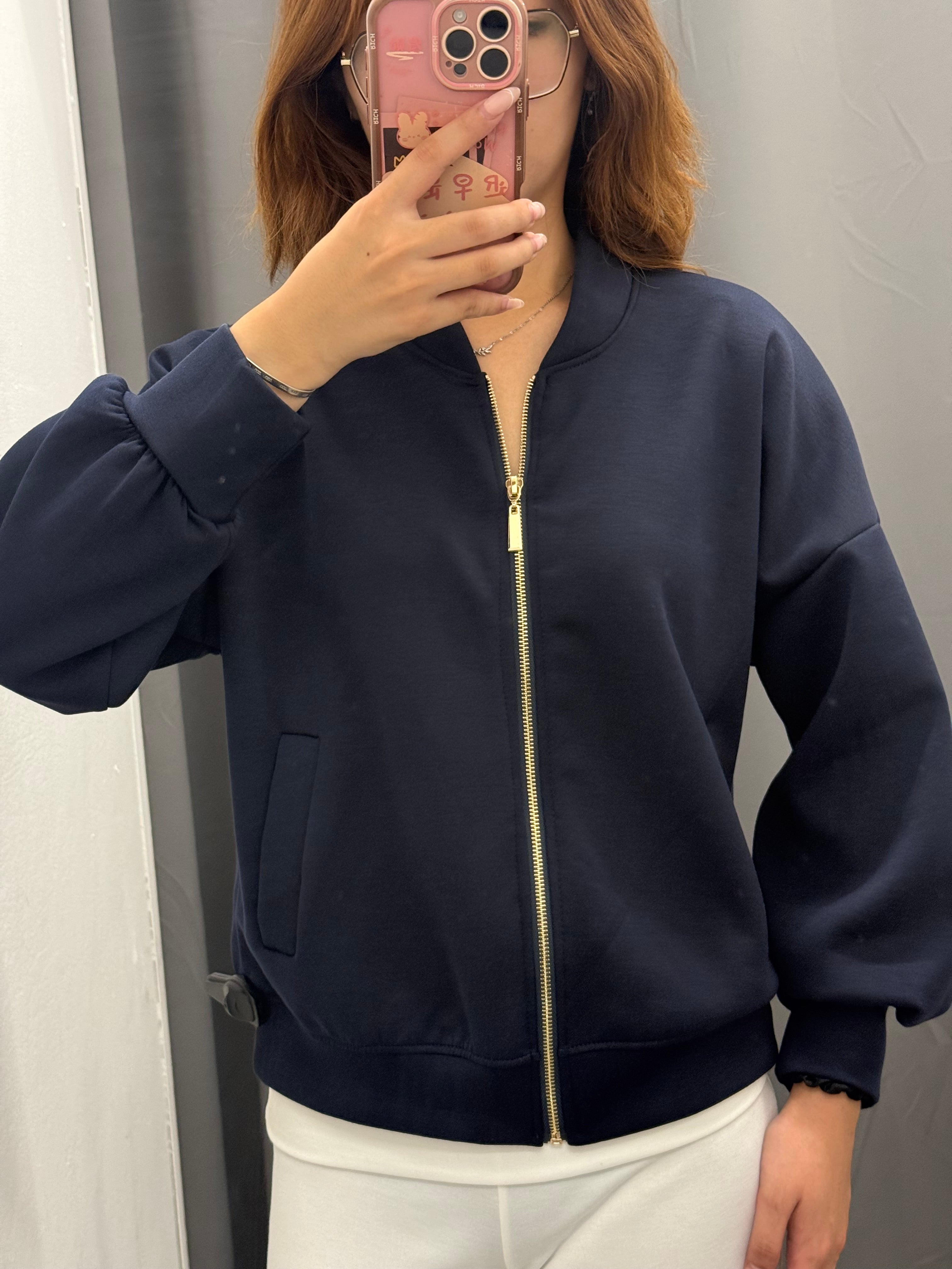 Felpa over fit con chiusura a zip e tasche FGD MODA