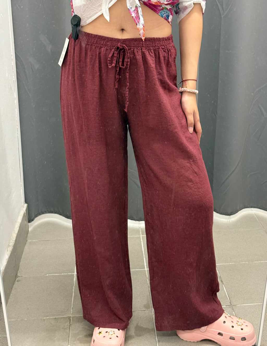 Pantaloni in Lino e Viscosa a Palazzo FGD MODA