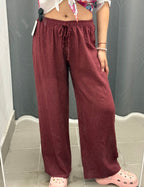 Pantaloni in Lino e Viscosa a Palazzo FGD MODA