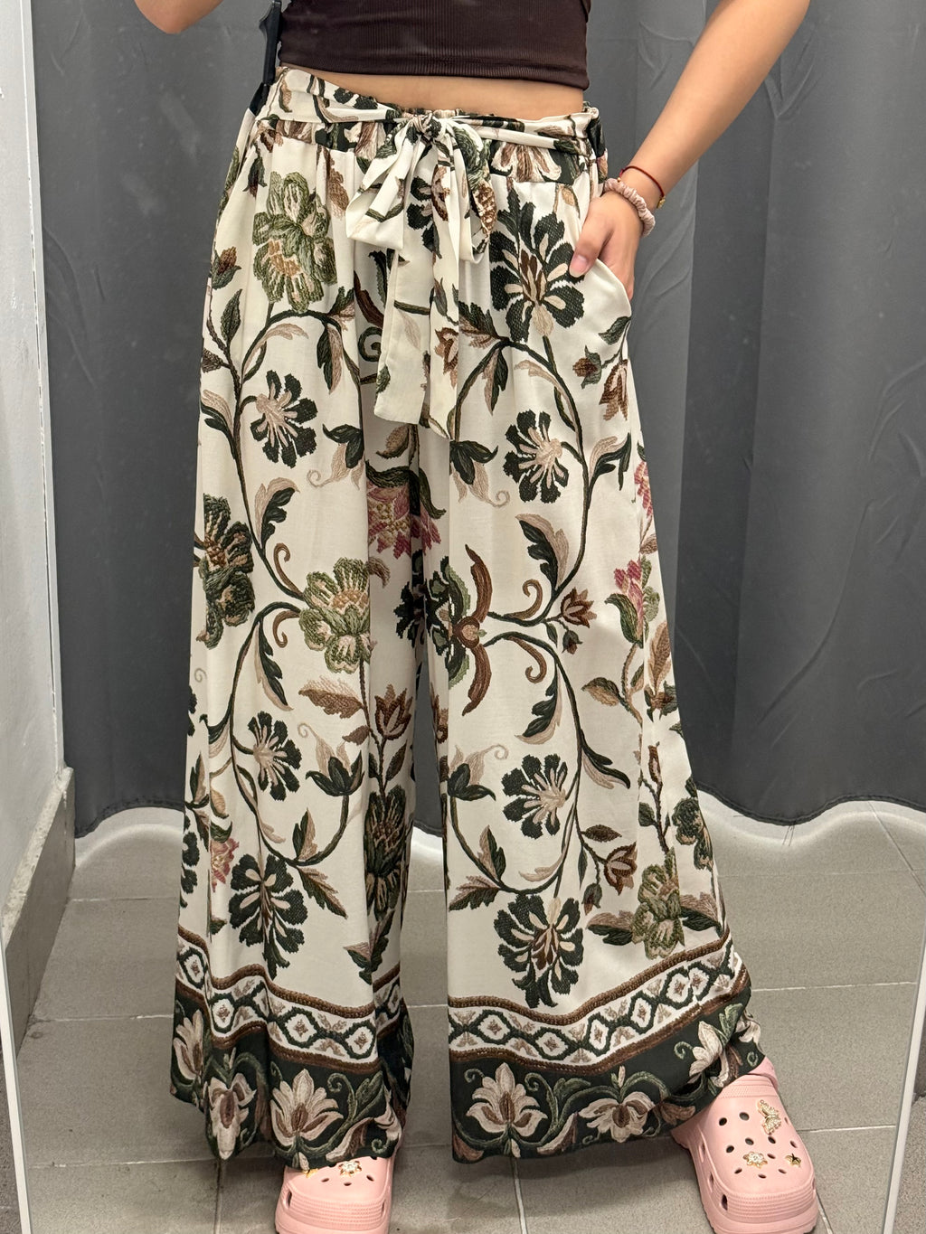 Pantaloni 100% Viscosa a Palazzo a Fantasia FGD MODA