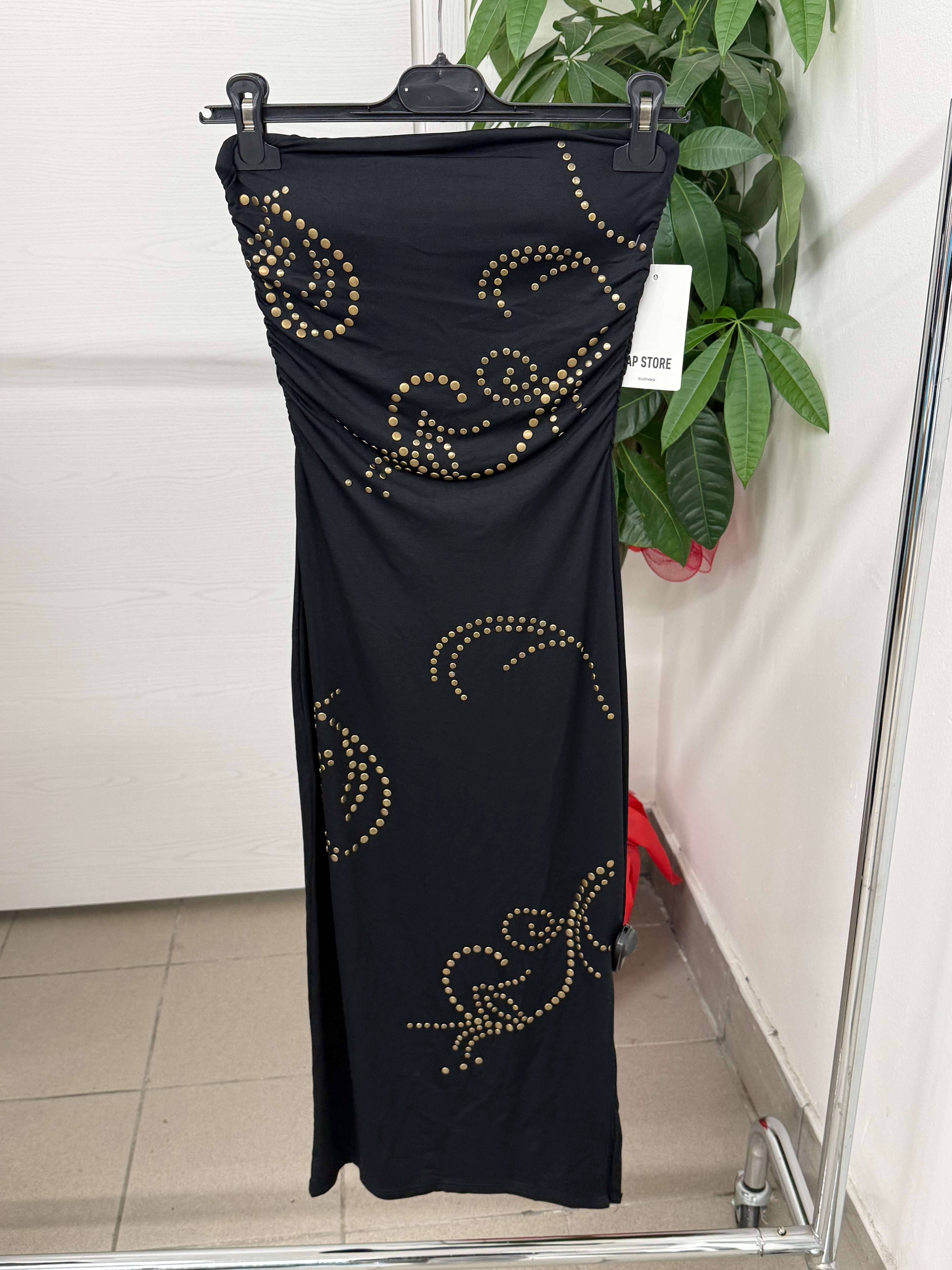 Abito lungo a fascia con borchie FGD MODA