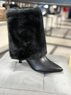 Stivali in ecopelle con pelliccia tacco 10cm FGD MODA