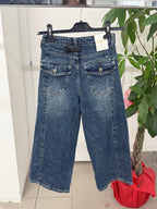 Jeans A Palazzo Con Tasche Posteriori Con Bottoni FGD MODA