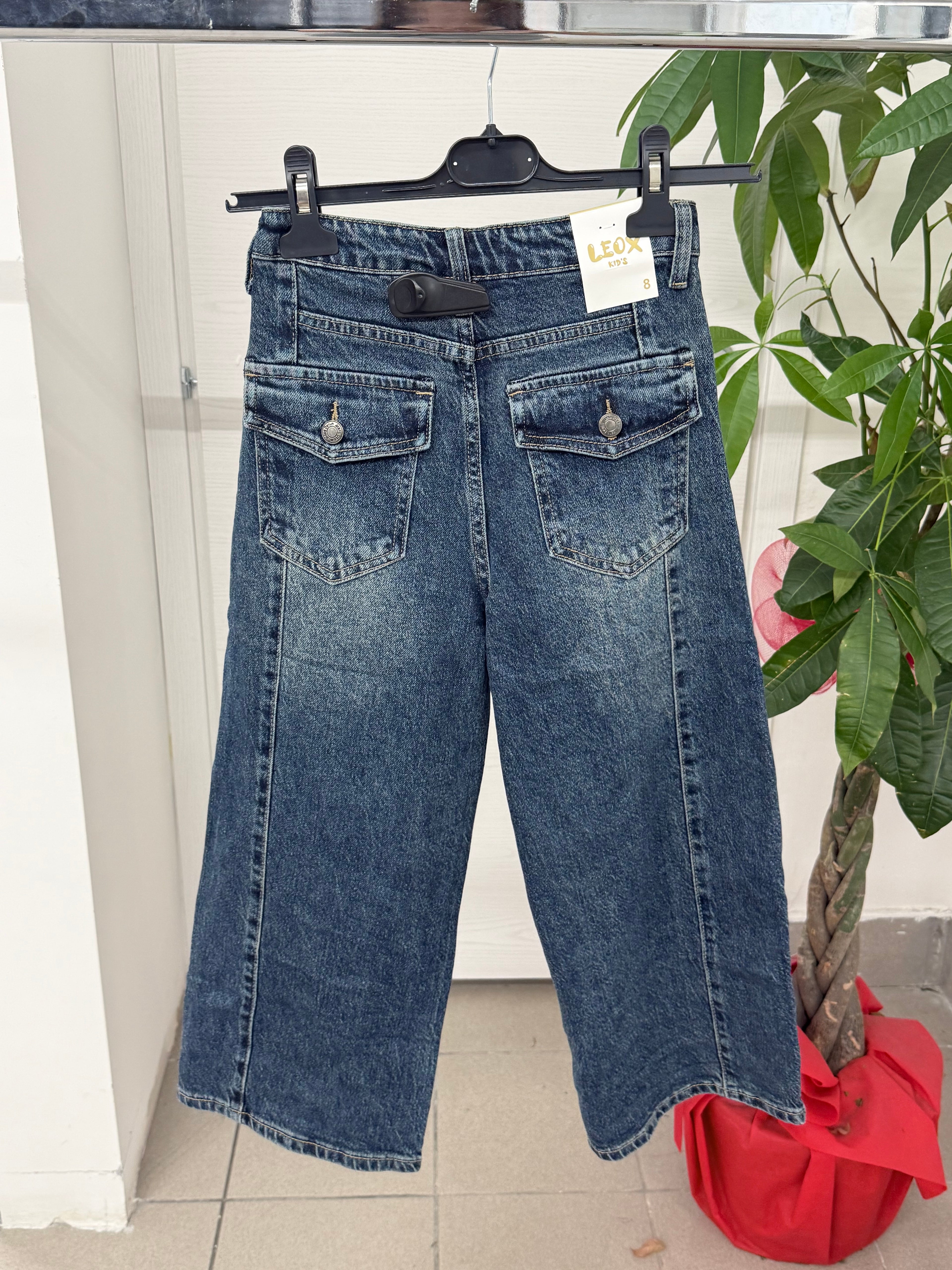 Jeans A Palazzo Con Tasche Posteriori Con Bottoni FGD MODA