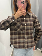 Camicia Over Fit Scozzese Brillantinata Con Taschino FGD MODA