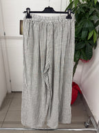 Pantaloni 100% cotone a palazzo a righe FGD MODA