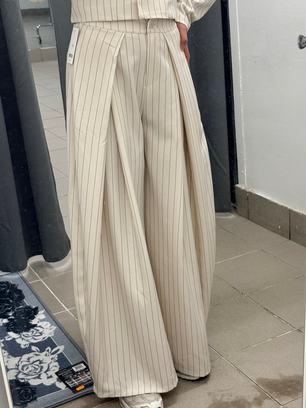 Pantaloni balloon a righe con pence FGD MODA