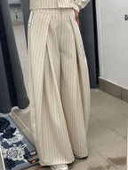 Pantaloni balloon a righe con pence FGD MODA