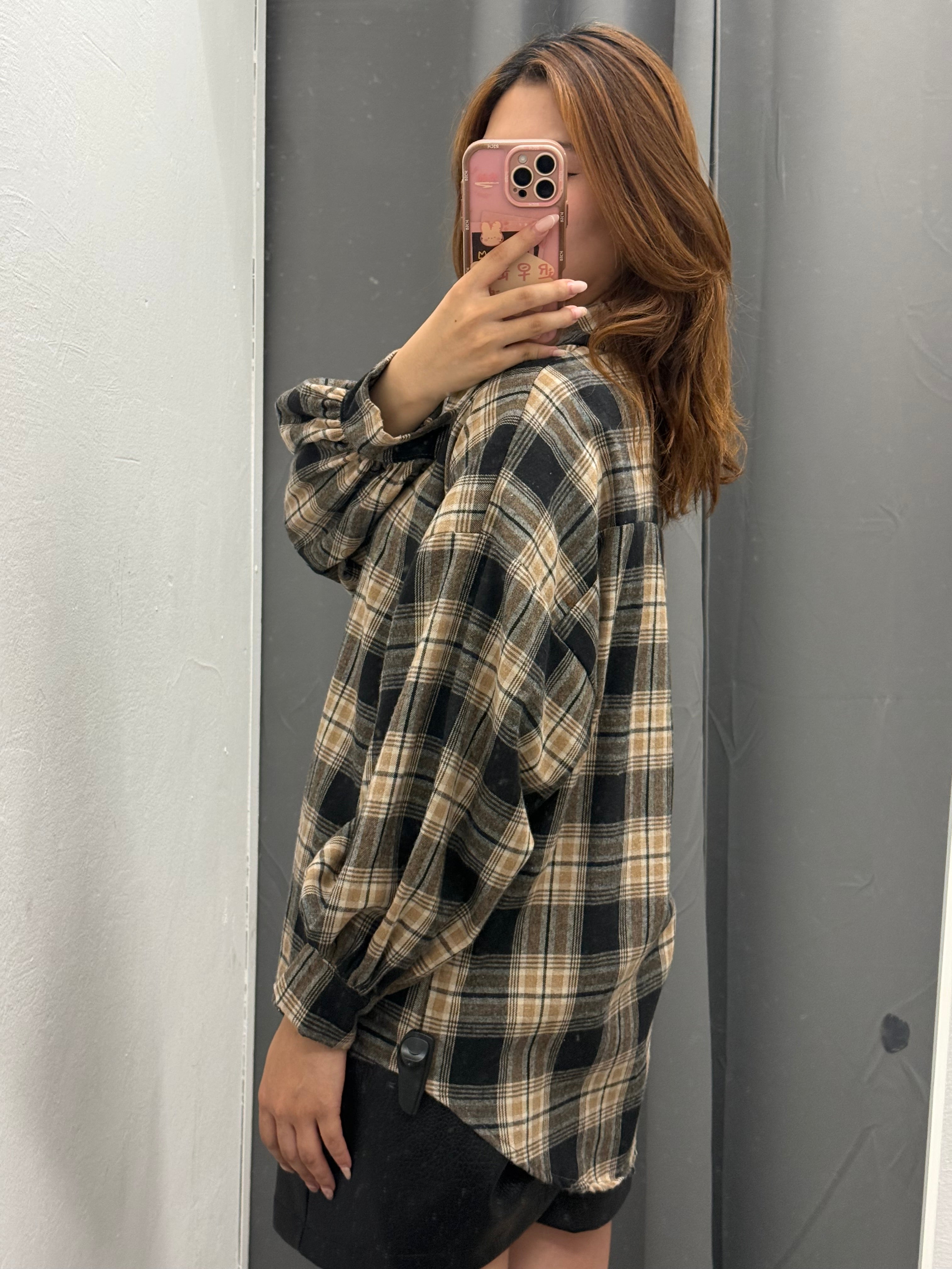 Camicia Over Fit Scozzese Con Taschino FGD MODA