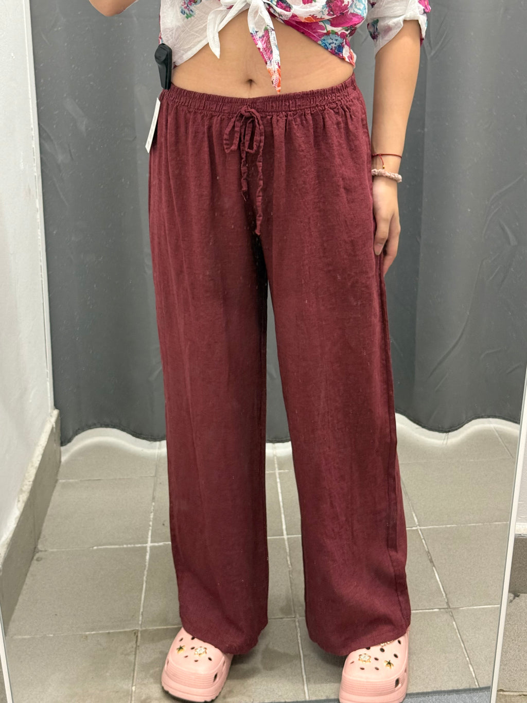 Pantaloni in Lino e Viscosa a Palazzo FGD MODA