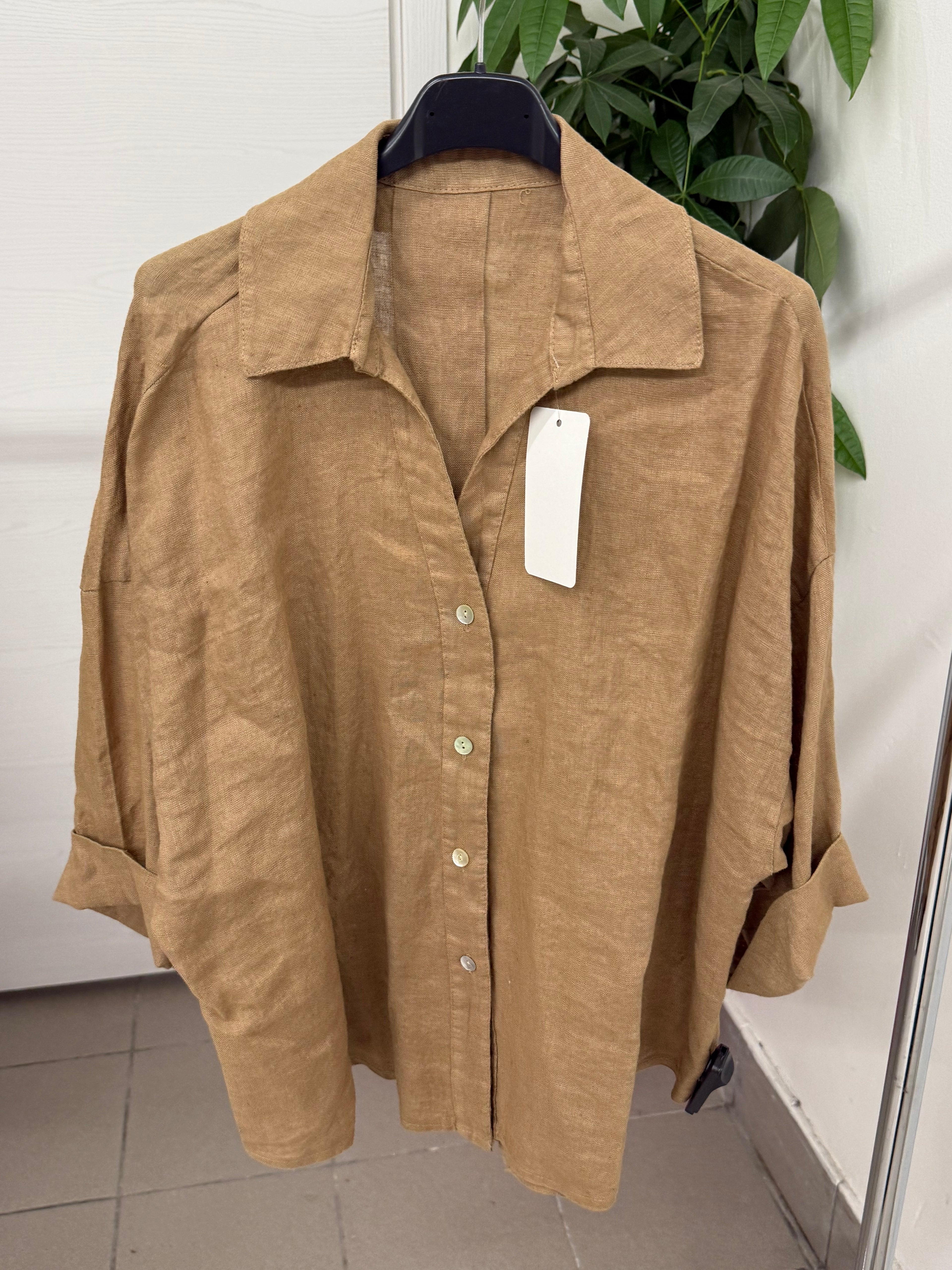 Camicia 100% lino con manica 3/4 FGD MODA