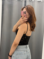 Body In Pizzo Semitrasparente Con Spalline Regolabili FGD MODA