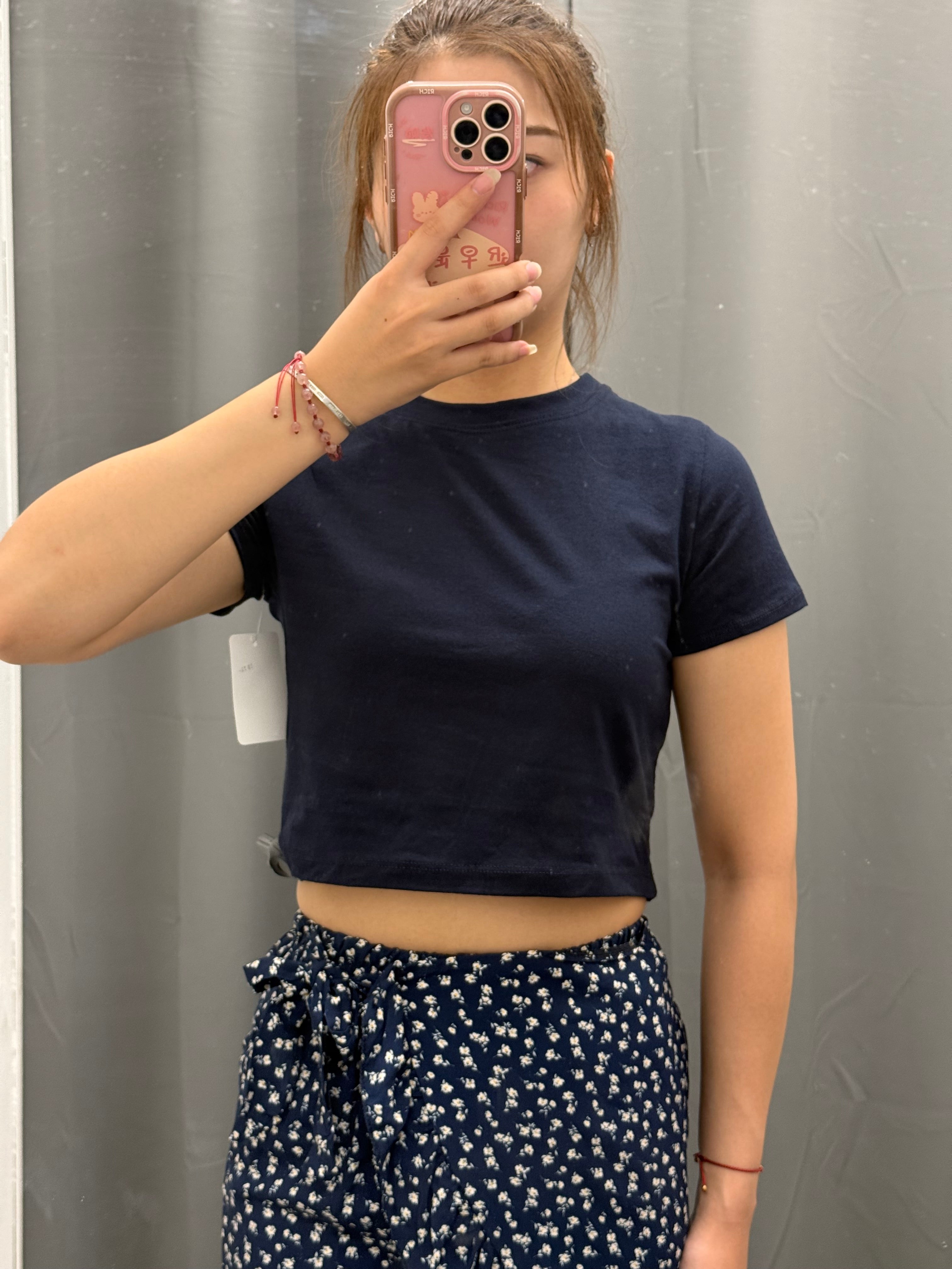 T-shirt Crop in Cotone Tinta Unita FGD MODA