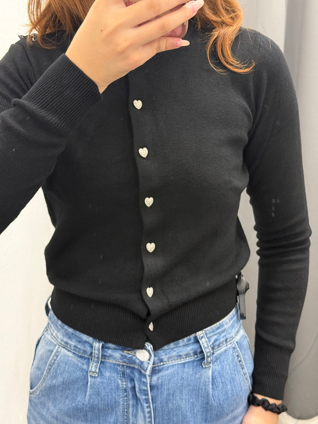 Cardigan Con Collo In Pizzo Con Bottoni FGD MODA