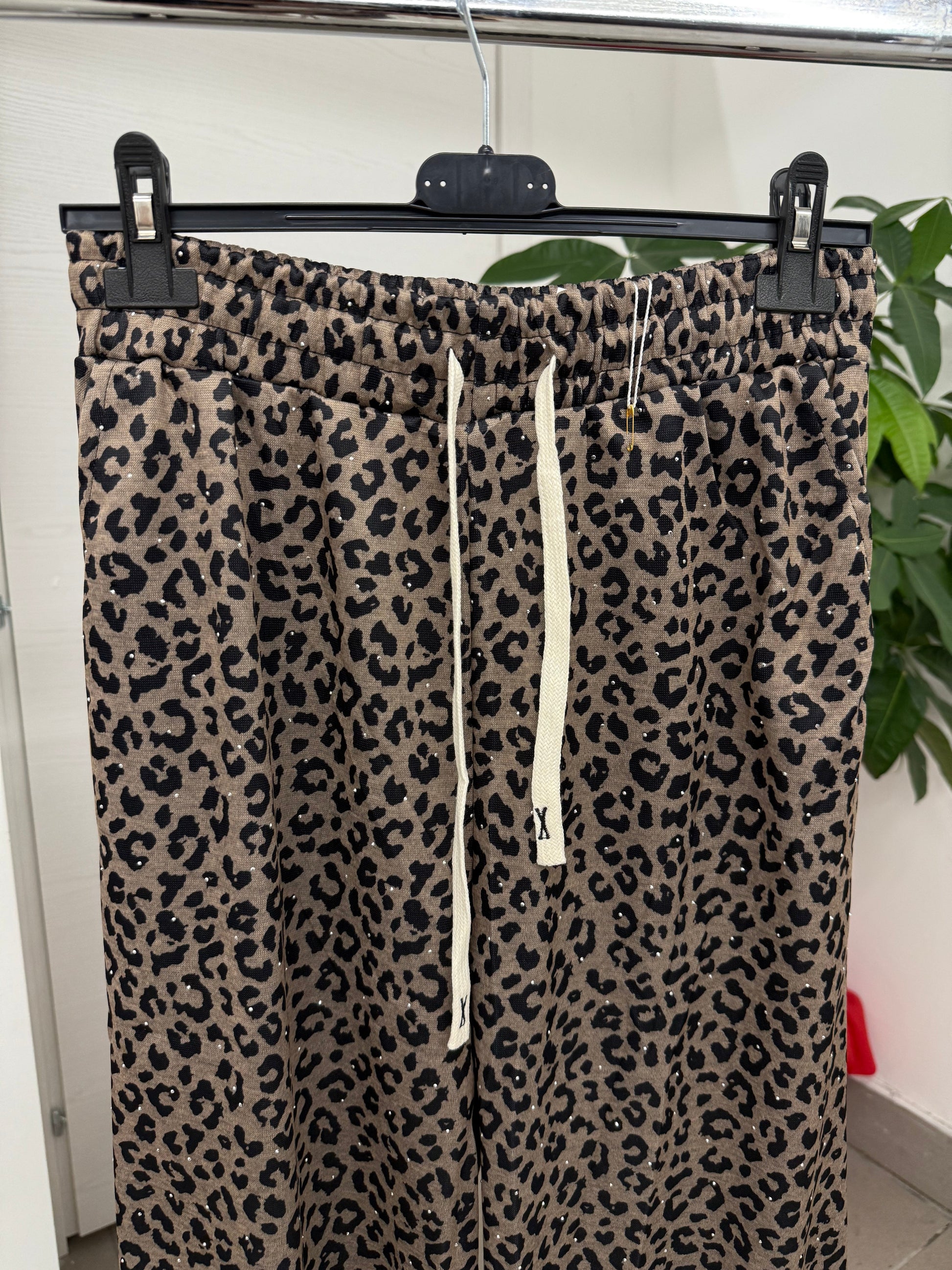 Pantaloni leopardati brillantinati FGD MODA
