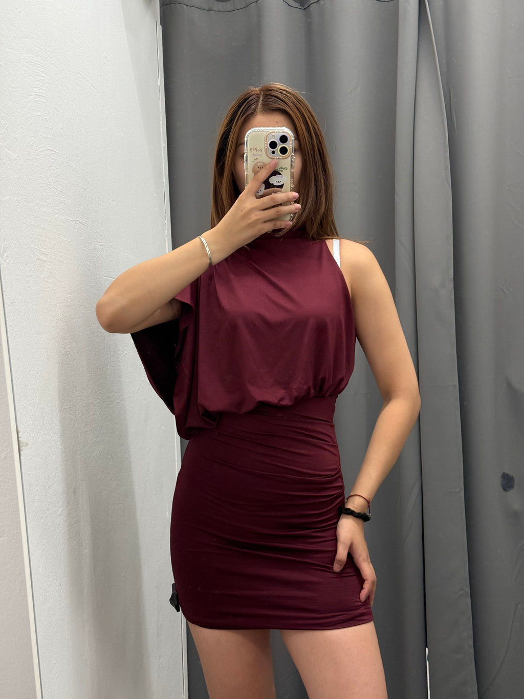 Abito Corto Asimmetrico Con Arricciatura Laterale FGD MODA
