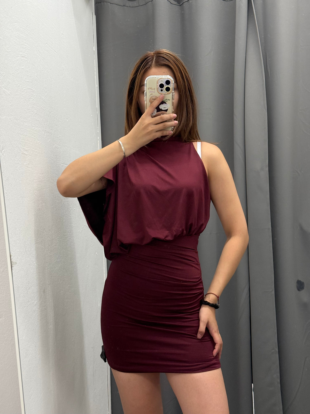 Abito Corto Asimmetrico Con Arricciatura Laterale FGD MODA