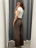Set coordinato Top crop e Pantaloni balloon con strisce laterali FGD MODA