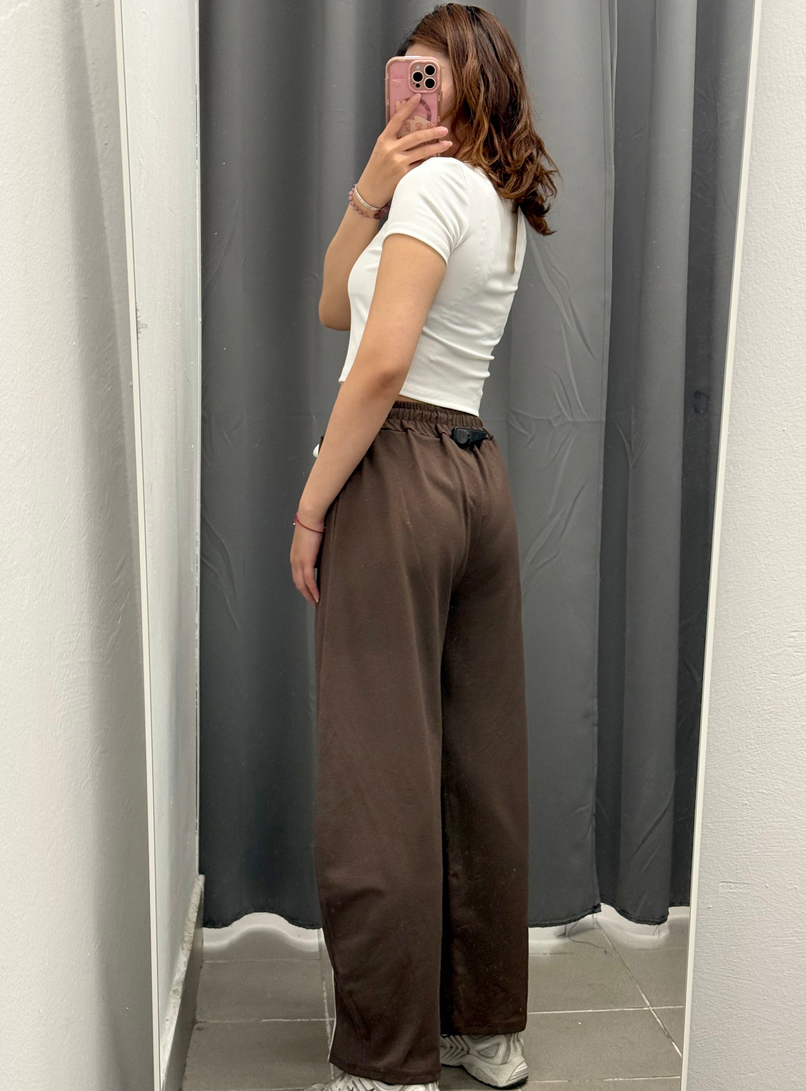 Set coordinato Top crop e Pantaloni balloon con strisce laterali FGD MODA