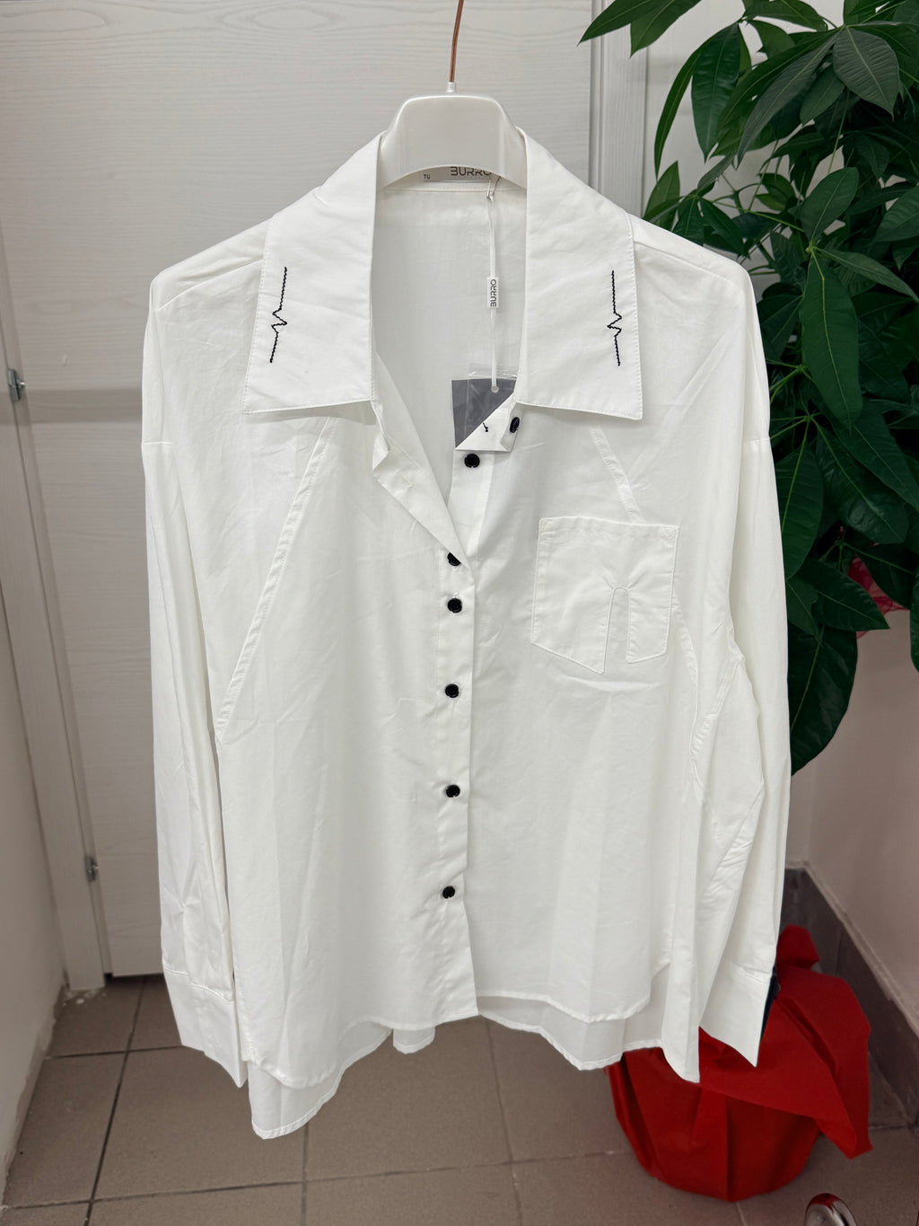 Camicia in cotone con cuciture FGD MODA