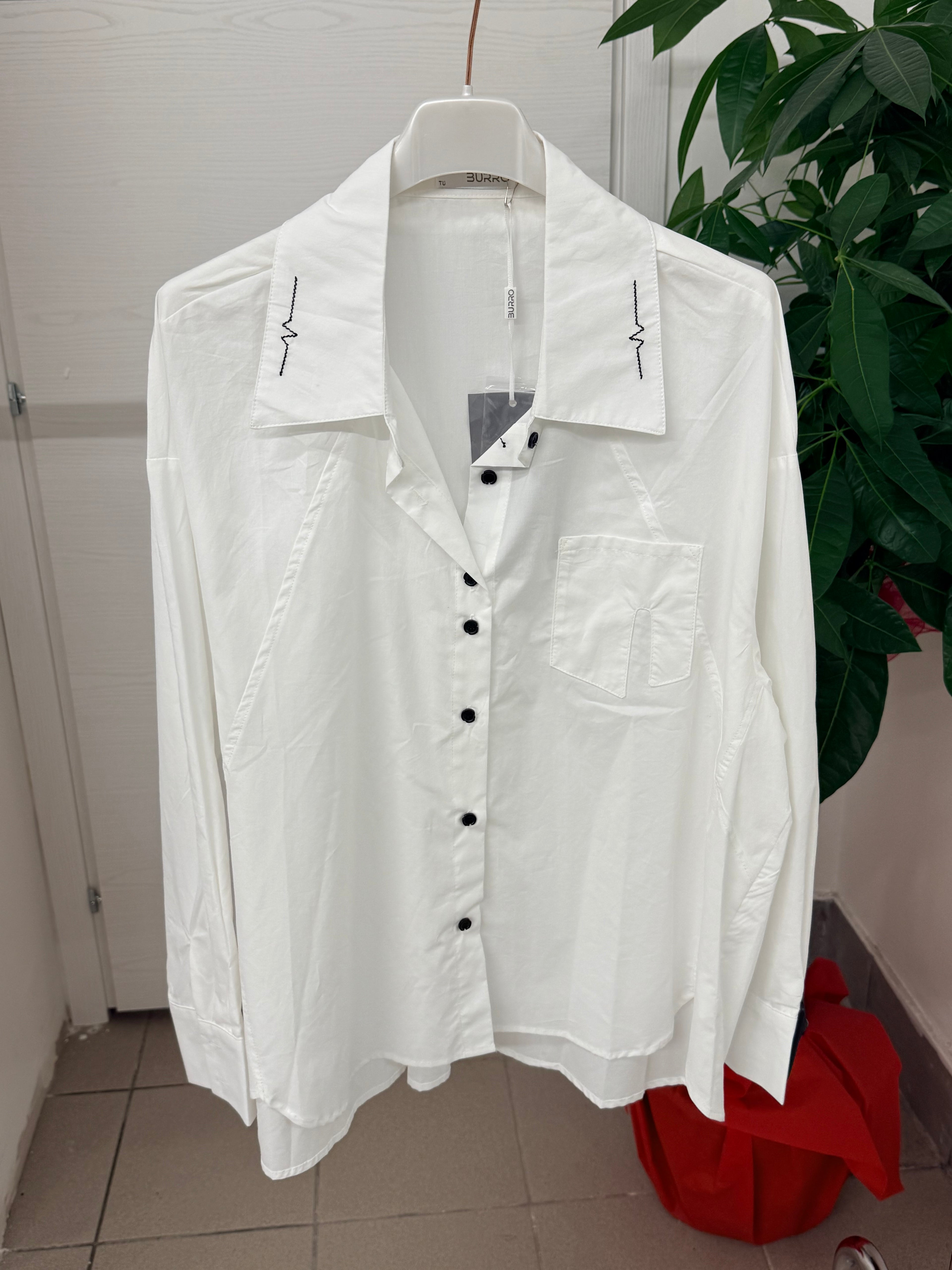 Camicia in cotone con cuciture FGD MODA