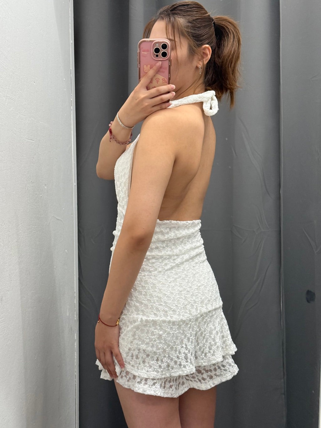 Jumpsuit Corta in Pizzo con Collo Halter FGD MODA