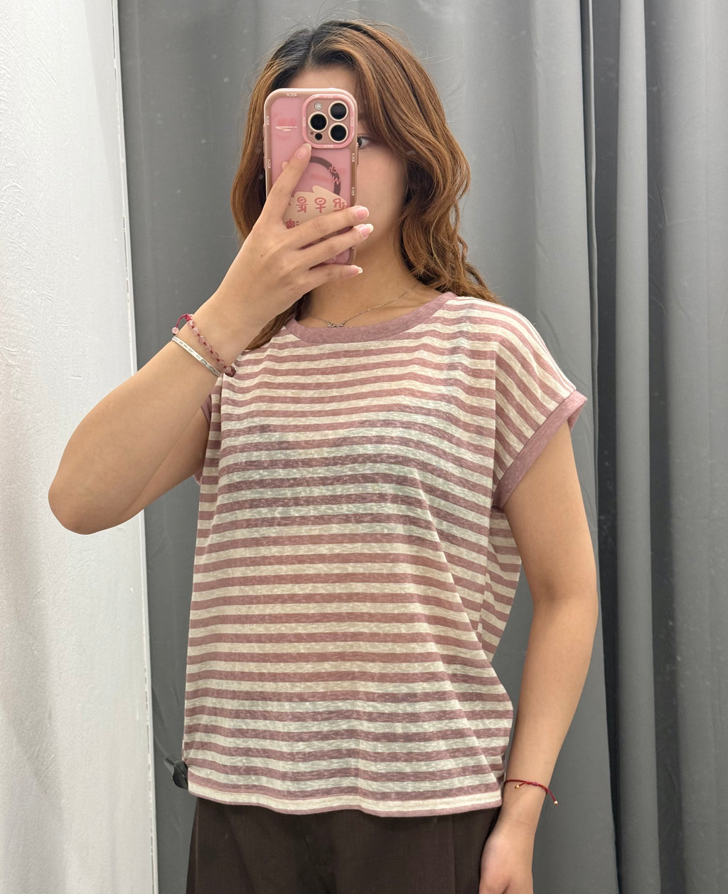 Maglietta a righe semitrasparente FGD MODA
