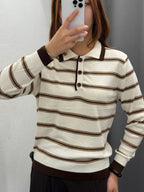 Polo Knit A Righe A Maniche Lunghe FGD MODA