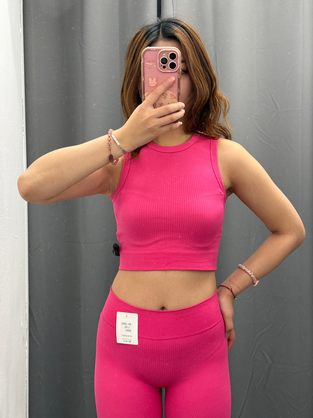 Set coordinato sportivo Top e Leggings a costine FGD MODA