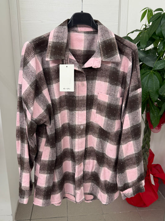 Camicia scozzese brillantina con taschino FGD MODA